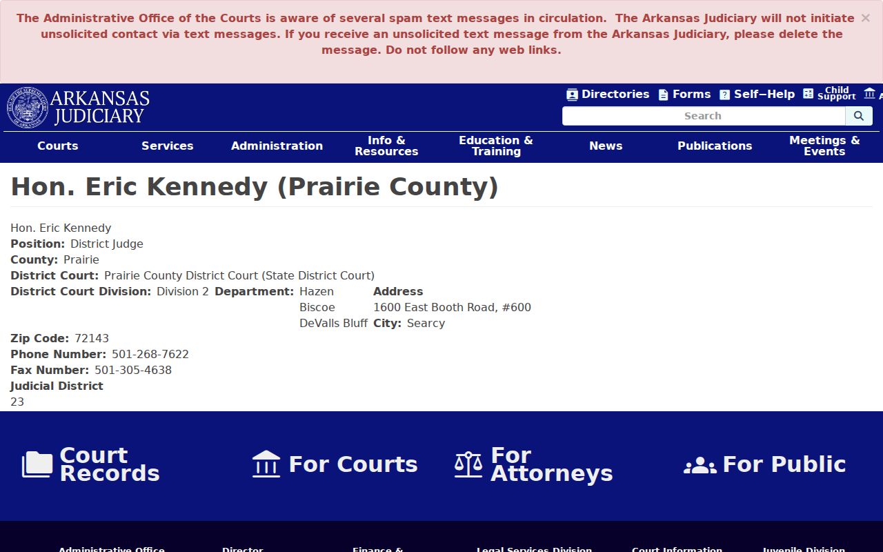 Prairie County Division 2 departments including Biscoe